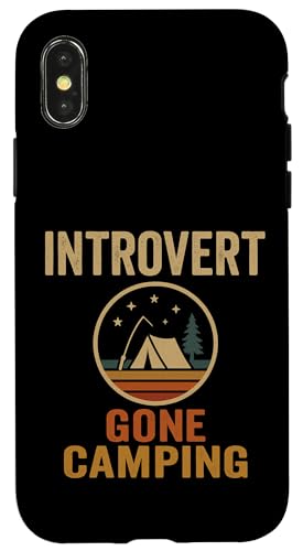 Introvert Gone Camping Clean im Retro-Stil Hülle für iPhone X/XS Introvert Gone Camping Clean im Retro-Stil Hülle für iPhone X/XS von Outdoors Life Camping Fishing Hiking Gear
