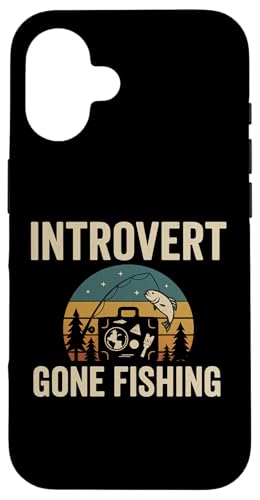Introvert Gone Fishing Vintage Outdoor Style Hülle für iPhone 16 von Outdoors Life Camping Fishing Hiking Gear
