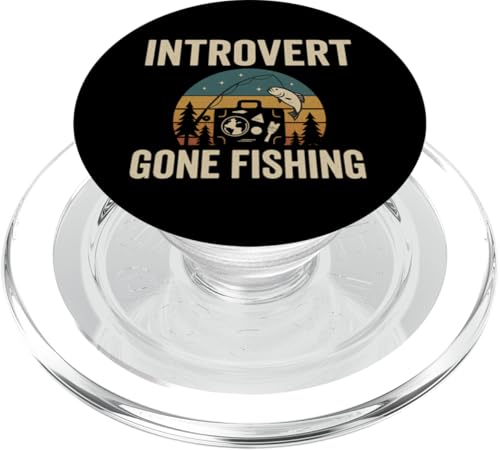 Introvert Gone Fishing Vintage Outdoor Style PopSockets PopGrip für MagSafe von Outdoors Life Camping Fishing Hiking Gear