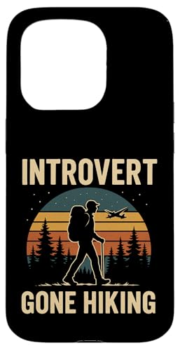 Introvert Gone Hiking Vintage Outdoor Style Hülle für iPhone 15 Pro von Outdoors Life Camping Fishing Hiking Gear