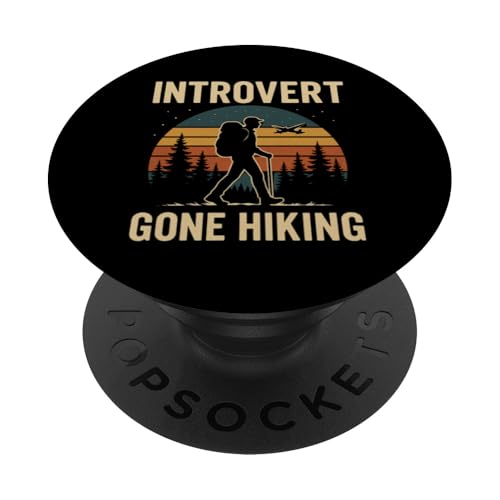 Introvert Gone Hiking Vintage Outdoor Style PopSockets Klebender PopGrip von Outdoors Life Camping Fishing Hiking Gear