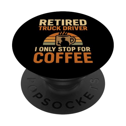 LKW-Fahrer im Ruhestand, Kaffeeliebhaber, Vintage-Stil PopSockets Klebender PopGrip von Outdoors Life Camping Fishing Hiking Gear