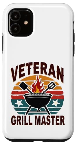 Patriotischer Veteran BBQ Legend Retro Hinterhof Grill Hülle für iPhone 11 von Outdoors Life Camping Fishing Hiking Gear