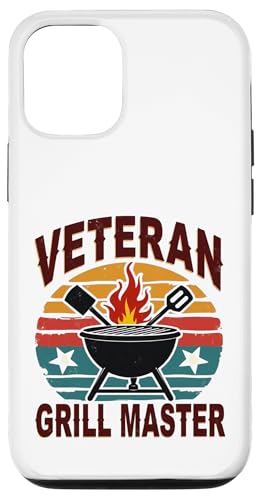 Patriotischer Veteran BBQ Legend Retro Hinterhof Grill Hülle für iPhone 12/12 Pro von Outdoors Life Camping Fishing Hiking Gear