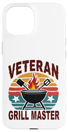 Patriotischer Veteran BBQ Legend Retro Hinterhof Grill Hülle für iPhone 15 von Outdoors Life Camping Fishing Hiking Gear