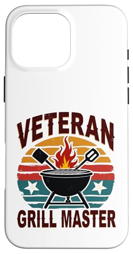 Patriotischer Veteran BBQ Legend Retro Hinterhof Grill Hülle für iPhone 16 Pro Max von Outdoors Life Camping Fishing Hiking Gear
