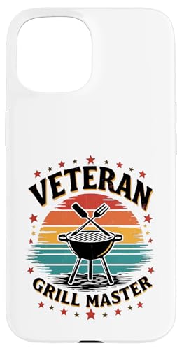 Proud Veteran BBQ King Retro Outdoor Grillen Hülle für iPhone 15 von Outdoors Life Camping Fishing Hiking Gear