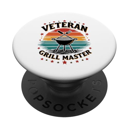 Proud Veteran BBQ King Retro Outdoor Grillen PopSockets Klebender PopGrip Proud Veteran BBQ King Retro Outdoor Grillen PopSockets Klebender PopGrip von Outdoors Life Camping Fishing Hiking Gear