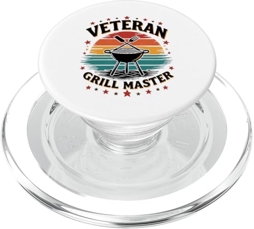 Proud Veteran BBQ King Retro Outdoor Grillen PopSockets PopGrip für MagSafe von Outdoors Life Camping Fishing Hiking Gear