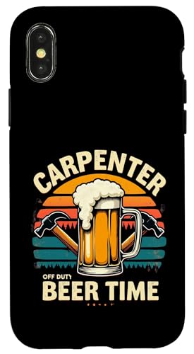 Tischler Bier Time Off Duty Lustig Retro Trinken Hülle für iPhone X/XS von Outdoors Life Camping Fishing Hiking Gear