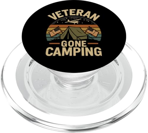 Veteran Gone Camping Patriotischer Outdoor-Stil PopSockets PopGrip für MagSafe Veteran Gone Camping Patriotischer Outdoor-Stil PopSockets PopGrip für MagSafe von Outdoors Life Camping Fishing Hiking Gear