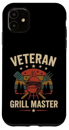 Veteran Grill Master im Retro-BBQ-Stil Hülle für iPhone 11 von Outdoors Life Camping Fishing Hiking Gear