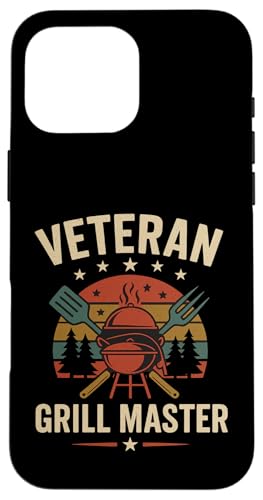 Veteran Grill Master im Retro-BBQ-Stil Hülle für iPhone 16 Pro Max von Outdoors Life Camping Fishing Hiking Gear