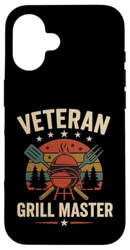 Veteran Grill Master im Retro-BBQ-Stil Hülle für iPhone 16 von Outdoors Life Camping Fishing Hiking Gear