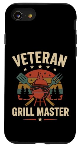 Veteran Grill Master im Retro-BBQ-Stil Hülle für iPhone SE (2020) / 7 / 8 von Outdoors Life Camping Fishing Hiking Gear