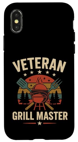 Veteran Grill Master im Retro-BBQ-Stil Hülle für iPhone X/XS von Outdoors Life Camping Fishing Hiking Gear