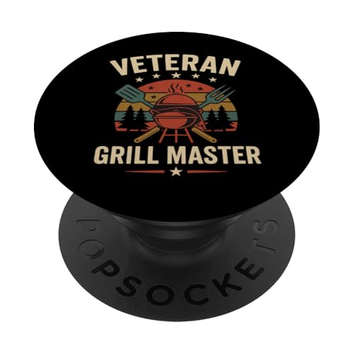 Veteran Grill Master im Retro-BBQ-Stil PopSockets Klebender PopGrip Veteran Grill Master im Retro-BBQ-Stil PopSockets Klebender PopGrip von Outdoors Life Camping Fishing Hiking Gear