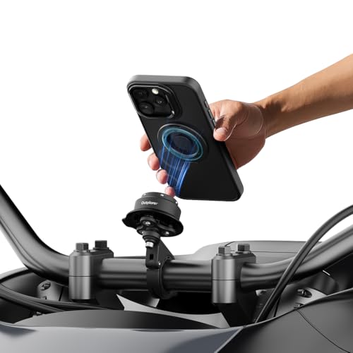 Outplorer Quick Launch Magnetische Motorrad-Telefonhalterung, Anti-Vibrations-Lenkerhalterung mit sicherem Schloss für Fahrrad, Roller, Moto MTB, 360° Jalousieninstallation für Handys (QM01 Outplorer Quick Launch Magnetische Motorrad-Telefonhalterung, Anti-Vibrations-Lenkerhalterung mit sicherem Schloss für Fahrrad, Roller, Moto MTB, 360° Jalousieninstallation für Handys (QM01 von Outplorer