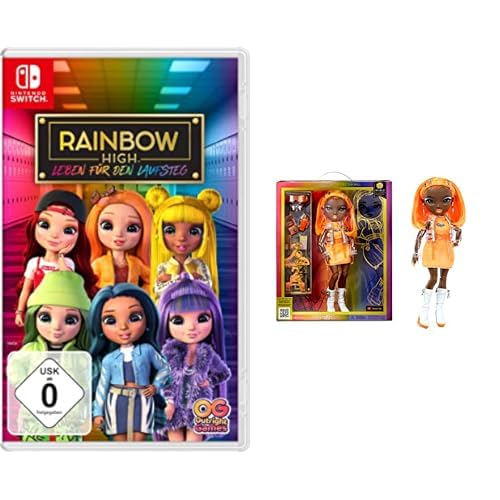 Rainbow High: Leben für den Laufsteg - Nintendo Switch + Rainbow High Modepuppe – Michelle ST.Charles - Orangefarbene Puppe – Modisches Outfit & 10+ farbenfrohe Spiel-Accessoires Rainbow High: Leben für den Laufsteg - Nintendo Switch + Rainbow High Modepuppe – Michelle ST.Charles - Orangefarbene Puppe – Modisches Outfit & 10+ farbenfrohe Spiel-Accessoires von Outright Games