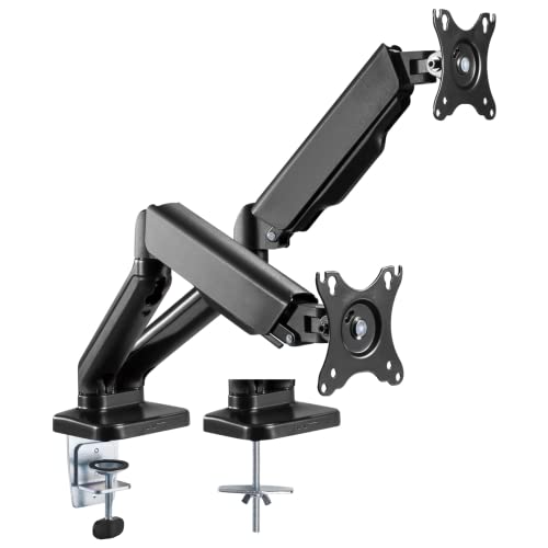 Outshine Gaming Doppel-Monitorarmhalterung für 17-32-Zoll-Bildschirme VESA 75 mm und 100 mm – höhenverstellbare Gasfeder, voll bewegliche Desktop-Klemmhalterung, neigbar, schwenkbar und ausziehbar Outshine Gaming Doppel-Monitorarmhalterung für 17-32-Zoll-Bildschirme VESA 75 mm und 100 mm – höhenverstellbare Gasfeder, voll bewegliche Desktop-Klemmhalterung, neigbar, schwenkbar und ausziehbar von Outshine Gaming