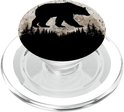 Bear Forest Under Moon Nature Mountain Lover Outdoor Hiker PopSockets PopGrip für MagSafe Bear Forest Under Moon Nature Mountain Lover Outdoor Hiker PopSockets PopGrip für MagSafe von Outsider Path