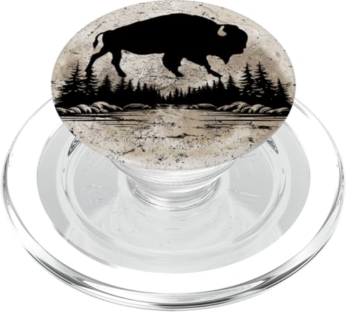 Buffalo, Bison, Moon Forest, Natur, Berg, Outdoor-Liebhaber PopSockets PopGrip für MagSafe von Outsider Path