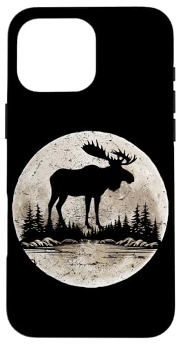 Elch Mond Wald Natur Bergliebhaber Outdoor Wanderer Camper Hülle für iPhone 16 Pro Max Elch Mond Wald Natur Bergliebhaber Outdoor Wanderer Camper Hülle für iPhone 16 Pro Max von Outsider Path