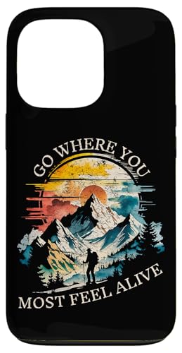 Gehen Sie dorthin, wo Sie sich am lebendigsten fühlen Mountain Hiker Trail Adventure Hülle für iPhone 13 Pro Gehen Sie dorthin, wo Sie sich am lebendigsten fühlen Mountain Hiker Trail Adventure Hülle für iPhone 13 Pro von Outsider Path