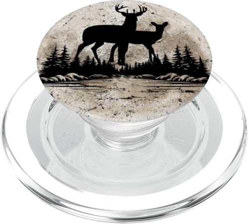 Hirsch, Reh, Mondwald, Naturliebhaber, Outdoor-Bergwanderer PopSockets PopGrip für MagSafe von Outsider Path