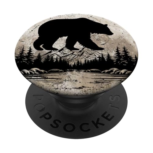 Moon Bear Mountain Trail Naturliebhaber Wanderer Camper Outdoor PopSockets Klebender PopGrip von Outsider Path