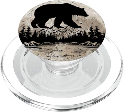 Moon Bear Mountain Trail Naturliebhaber Wanderer Camper Outdoor PopSockets PopGrip für MagSafe von Outsider Path