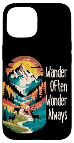 Wander Often Wonder Always Mountain Lover Nature Camp Wandern Hülle für iPhone 15 Wander Often Wonder Always Mountain Lover Nature Camp Wandern Hülle für iPhone 15 von Outsider Path