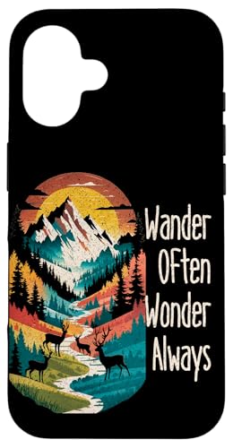 Wander Often Wonder Always Mountain Lover Nature Camp Wandern Hülle für iPhone 16 Wander Often Wonder Always Mountain Lover Nature Camp Wandern Hülle für iPhone 16 von Outsider Path