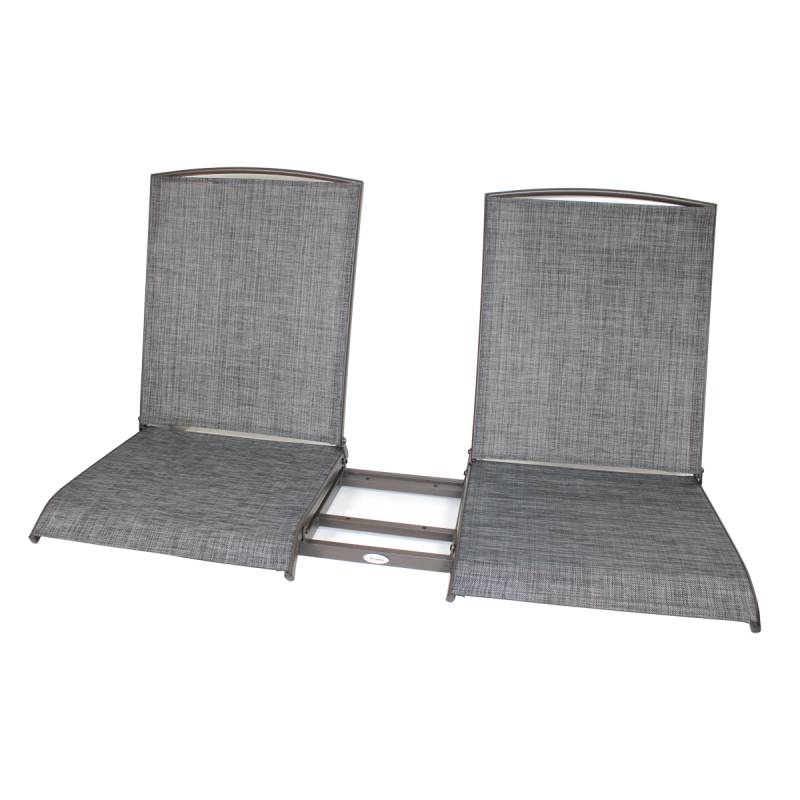 Outsunny Gartenbank Schaukelstuhl Sitzbank mit Tisch 2-Sitzer aus Metall von Outsunny