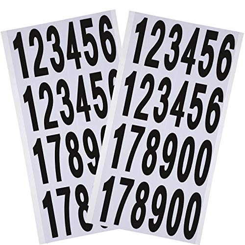 Outus 10 Blatt selbstklebende Nummernaufkleber für Briefkasten, Zahlen, Vinyl, Schwarz und Weiß, 7,6 x 2,5 cm und 5 x 2,5 cm, schlicht von Outus