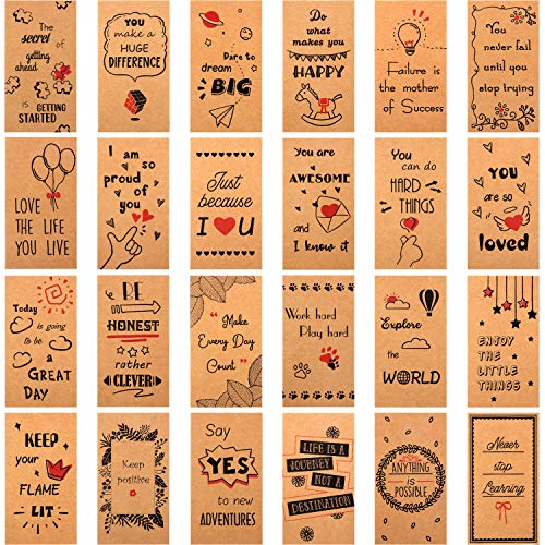 48 Stück Motivierende Zitatkarten Mini Kraft Inspirierende Karten Dankbarkeit Ermutigungskarten für Haus Büro Schulbedarf, 24 Stile von Outus