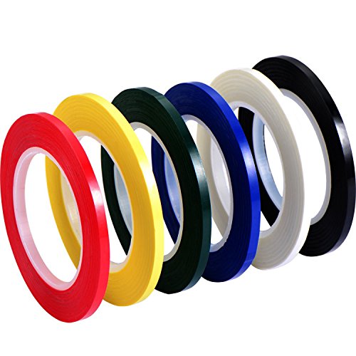 6 Stück 3 mm Breite Grafikschild Tape Grid Kunst Band Markierbänder Whiteboard Gridding Tape Selbstklebeband, 6 Farben von Outus