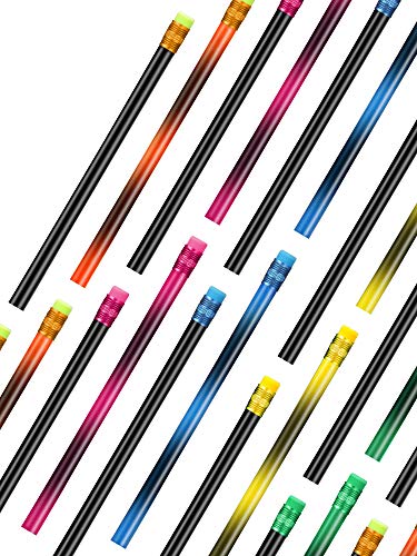 Outus 30 Stück Farbe Wechsel Stimmung Bleistift mit Radiergummi Schwarz Holz Bleistifte Wärme Aktiv Farbe Thermochrom Stifte (30) von Outus
