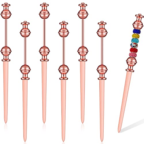 Outus 6 Stück Perlen-Brieföffner Umschlag Slitter Metall Umschlag Öffner Slitter Edelstahl Papierpost Öffner Abgerundeter Griff Brieföffner Messer für DIY Home Office Geschenke Zubehör (Roségold) von Outus