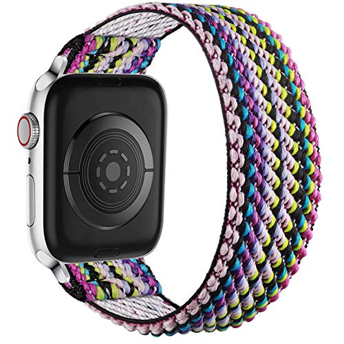 Ouwegaga Ersatz Armband Kompatibel mit Apple Watch 44mm 42mm 40mm 38mm/41mm 45mm, Elastisches Nylon Schlaufen Armband Kompatibel mit iWatch Series SE 7 6 5 4 3 2 1, 42mm/44mm/45mm-M/L Ethnisch von Ouwegaga