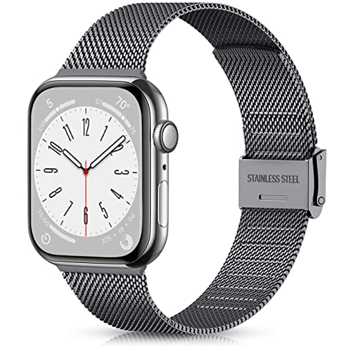 Ouwegaga Kompatibel mit Apple Watch Armband 38mm 40mm 41mm 42mm 44mm 45mm 49mm, Ersatz Edelstahl Metall Armband Kompatibel mit iWatch Armband Series 9 8 7 6 5 4 3 2 1/SE Ultra,42mm/44mm/45mm/49mm Grau Ouwegaga Kompatibel mit Apple Watch Armband 38mm 40mm 41mm 42mm 44mm 45mm 49mm, Ersatz Edelstahl Metall Armband Kompatibel mit iWatch Armband Series 9 8 7 6 5 4 3 2 1/SE Ultra,42mm/44mm/45mm/49mm Grau von Ouwegaga