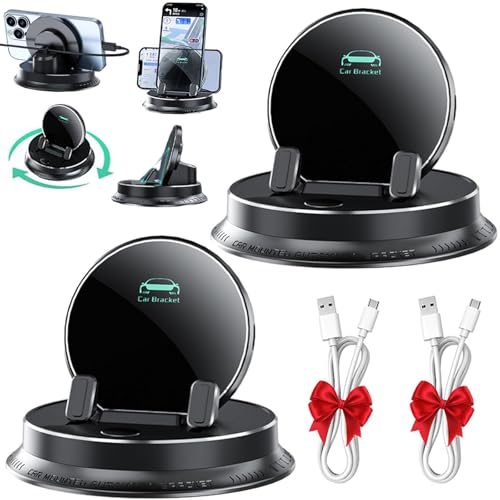Oveallgo Deloyye Handyhalterung, Deloyye Elektrische Handy Multifunktionaler Halterung Mit Ladefunktion, 360° Drehbare, rutschfeste (Black*2) von Oveallgo