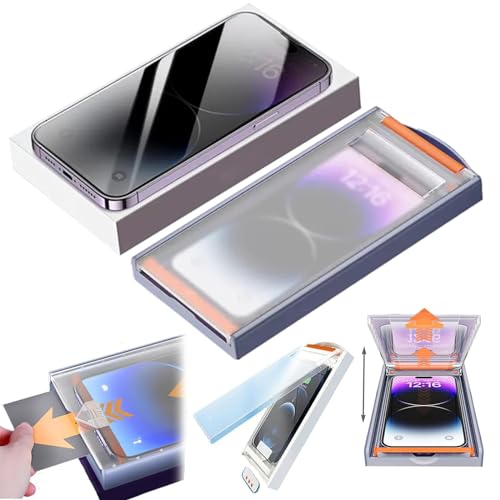 Oveallgo Funcat Displayschutzfolie, Funcat Displayschutzfolie Für iPhone 15/14/13/12 Pro Max, Staubfrei Ohne Blasen, Unsichtbarer HD-Artefakt-Displayschutz (für iPhone 13) von Oveallgo