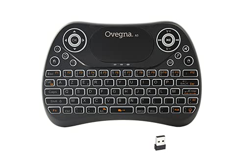 Ovegna A5: Mini-Tastatur, kabellos, AZERTY, 2,4 GHz, Touchpad, wiederaufladbarer Akku, Hintergrundbeleuchtung, 7 Farben, für Smart TV, PC, Mini PC, Mac, Raspberry PI 2/3/4, Laptop und Android Box von Ovegna