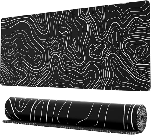 Ovenbird Gaming-Mauspad mit genähten Kanten, topographische Karte, erweitertes XL-Mauspad mit Rutschfester Unterlage, Cooles großes Mauspad für den Schreibtisch, 80 x 30 cm, Schwarz Ovenbird Gaming-Mauspad mit genähten Kanten, topographische Karte, erweitertes XL-Mauspad mit Rutschfester Unterlage, Cooles großes Mauspad für den Schreibtisch, 80 x 30 cm, Schwarz von Ovenbird