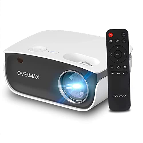 Overmax Multipic 2.5 HD Projektor 120-Zoll Bild 2000 Lumen 50000 Std. Lampenlebensdauer HDMI & USB Integrierter Lautsprecher - Erlebe die Euro 2024 und Filmabende Zuhause in Ultimativer HD-Qualität von Overmax