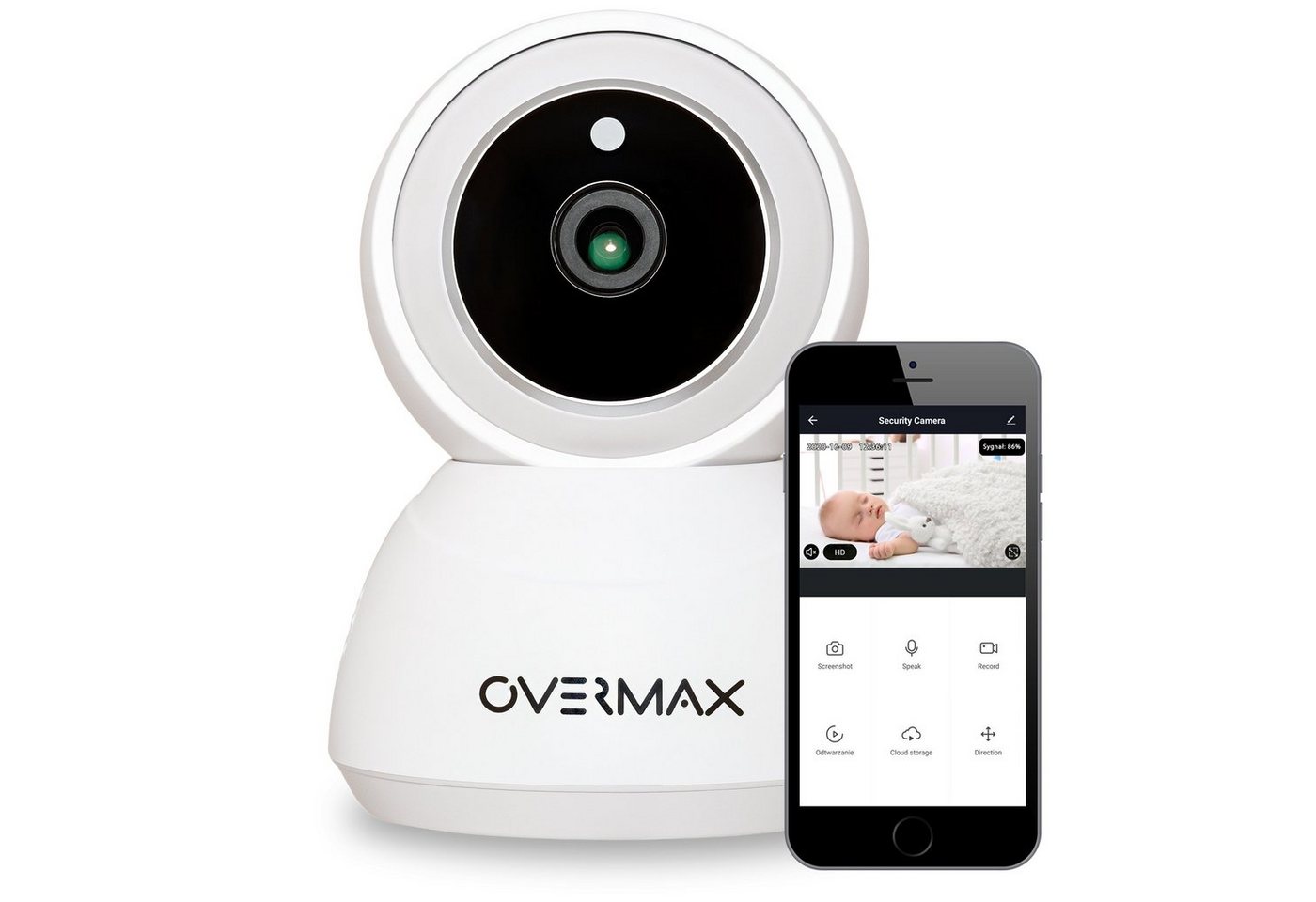 Overmax CAMSPOT 3.7 IP-Überwachungskamera (16 MP, WLAN (Wi-Fi), inkl. Stifte, Nachtmodus Full HD WIFI Google + Alexa Micro+Sound) von Overmax