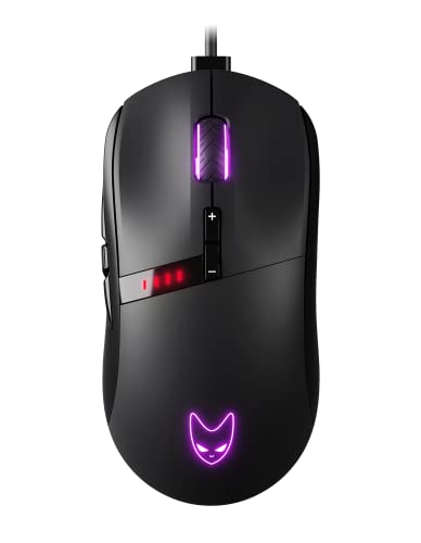 Oversteel - Invar USB Gaming Maus, 12400 DPI einstellbar, 9 programmierbare Tasten, 10 RGB Beleuchtungsmodi, ultraleicht, ergonomischer optischer Sensor, PC/Mac, Schwarz von Oversteel