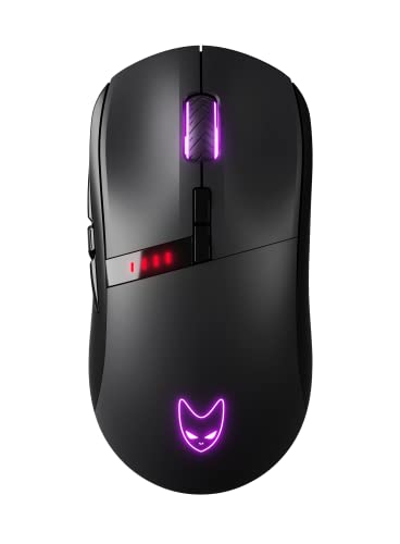 Oversteel - Invar Wireless Gaming Maus, 10000 DPI einstellbar, 8 programmierbare Tasten, 10 RGB-Beleuchtungsmodi, ultraleicht, ergonomischer optischer Sensor, PC/Mac, schwarz von Oversteel