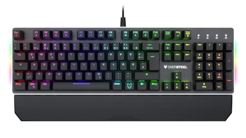 Oversteel TITANIUM - Mechanische Gaming-Tastatur, RGB, Rot Switch, deutsches Layout von Oversteel